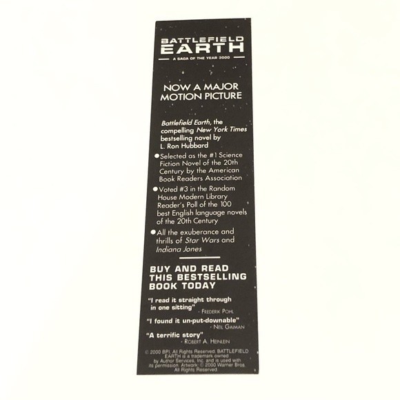 Battlefield Earth Vintage Promotional Bookmark - Picture 2 of 8